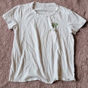 Billabong White T-Shirt with Beach graphic